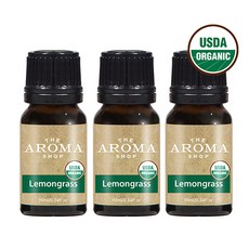더아로마샵 USDA 천연 아로마 오일 테라피 숙면에좋은향 집중 기분전환 시너지, 레몬그라스, 10ml, 3개