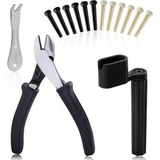 15개 세트 기타 수리 키트 미니 대각선 코 끝 플라이어 줄 커터 감기기 핀 뽑기기 교체용 베이스, 15개 세트 기타 수리 키트 미니 대각선 코 끝 플라이