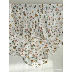 대나무 섬유 담요 여름용 소프트 쿨링 용, 1개, 이중층 버섯 토끼