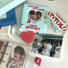 方形一宮格3孔活頁相冊 愛心鏤空小卡卡冊 男女個性小眾卡夾套, 酒紅色一宮卡冊【1個】+20內頁