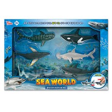 풀백 바다동물 피규어 6종 1세트 상어 고래 장난감_ 2027564EA