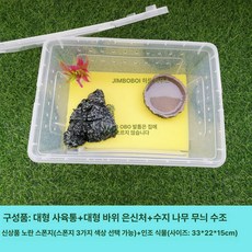 아크릴 사육장 양서류 사육 게코 팩맨 거북이 투명 용품 피그미다람쥐 오픈형 집 대형 세트, 1개, 대형개구리사육박스해면은신포함