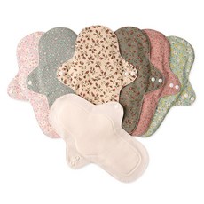 빨아쓰는 유기농 오가닉 요실금 패드 성인용 천기저귀 다회용패드 다용도패드 세트, 카키, 3개입