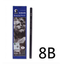 연필 소묘 회화 초보자 미술 목탄화 연필 2H2B12B14B무광 연필 1갑, 1세트, T11-Maries8B 12개