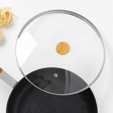 리빙캐슬 넘침방지 우드 유리뚜껑 냄비 프라이팬 강화유리, 1개, 26 cm