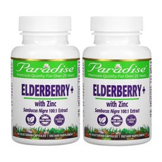 파라다이스허브 어쓰블랜드 엘더베리 + 아연 함유 베지 캡슐 60정, 2개