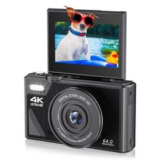 레트로 디지털 카메라 사진용 용 줌 자동 초점, 64G Card, 4)black-standard, 1개