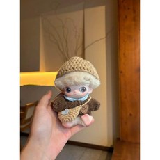 팝마트 디무 새로운 시작의 일기 시리즈 인형 인형옷 인형제외, 디무 뉴 다이어리에 적용됨  인형 포함 제외, 브라운 헤어피스+스웨터+가방 세트