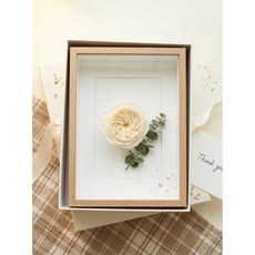 깊은 액자 인생네컷/포토카드웜베이지 화이트 레진 액자 7인치 8인치, 1개, 크림우드 (Cream Wood)