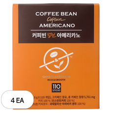 커피빈 캡틴 아메리카노 일반커피믹스, 1.6g, 110개입, 4개