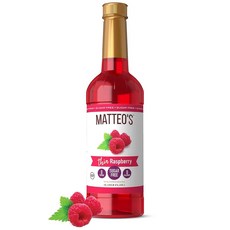 Matteo's 커피 음료 페이스트리 및 칵테일용 라벤더 시럽 - 음료 레스토랑 및 바용 무설탕 감미료 - 아로마 라벤더 맛 무알코올 생생한 맛 1팩, 33.8액량 온스 (1개입), 라즈베리