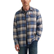 Wrangler Authentics 남성용 긴소매 플란넬 셔츠 재킷 포레스트 나이트 플레이드 S