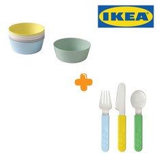 [이케아정품] 칼라스 그릇 6개 +스마스카 식기도구3종 유아 그릇 식기세트, 1세트, 그릇(6개)+식기도구(3종), 혼합