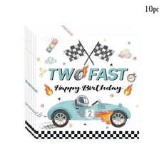 파란색 레이싱 생일 일회용 식기 빠른 종이 접시 카 테마, 1개, 7. 10pcs napkins