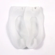 1쌍 실리콘 고무 젤 양말 갈라짐 방지 라이너 힐 양말 탄력 있는 실리콘 보습 발 피부 관리 힐 발 보호, 01 white