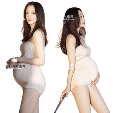 임산부 외출복 내의 만삭 체험복 연극 소품 생활복 항공발송, 프리사이즈, 1. 점프수트 허리끈(니트) 스판