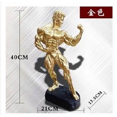 金色 健美先生 擺件, 歐式大力士擺件健身房辦公室擺設電視櫃創意裝飾運動健身獎杯禮品