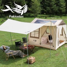 풍선 텐트 용 즉석 캠핑 텐트 하우스 파크 캠핑 텐트 이지 셋업 가족 텐트 4계절 메쉬 윈도우로 캠핑할 수 있는 풍선 텐트 야외 레저 피크닉 모임 및 기타 활동에, 카키, 3-5