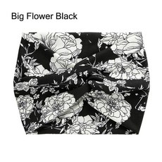 헤어 액세서리 두꺼운 꼬임형 초대형 운동용 헤어밴드 여성용 와이드 터번, Big Flower Bla