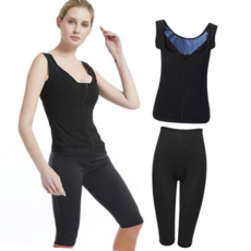 여성 땀복 여성땀복나시 지퍼형 트레이닝 나시 상하셋트(하의7부)