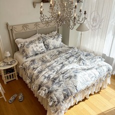 메종드파리 러플베딩세트 트리아농 싱글 퀸사이즈 명화패턴 이불침구 베개포함(솜 별도)