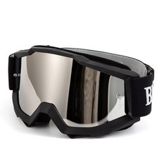 APEBAZY 남성용 빈티지 오토바이 고글 - 오프로드 사이클링 스키 스포츠 ATV 비포장 자전거 레이싱 안경, #1 블랙 프레임+실버 렌즈-378