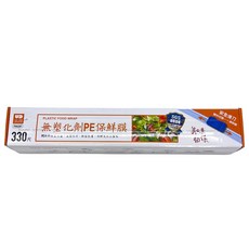 塑膠姊姊采瑄 PW6301 無塑化劑 PE保鮮膜330尺 安全滑刀 雙向切割 食物保鮮 中秋烤肉 露營 野炊, 1個, PW6301無塑化劑PE保鮮膜330尺
