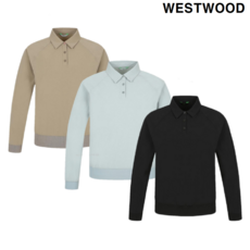 웨스트우드 NC엑스코점 25년 S/S 봄 이월 초특가 래글런 소매를 적용한 부드럽고 신축성 좋은 기능성 여성 우븐 긴팔 폴로티셔츠 P1CTP418