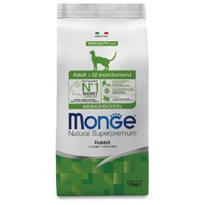 MONGE瑪恩吉 天然全能/真野無穀/低穀系列 貓飼料 成貓兔肉口味 1.5kg, 1個, 瑪恩吉 成貓(兔肉)1.5kg, 兔子
