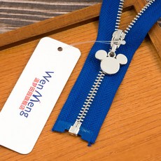 衣服拉鍊 服裝輔料 拉鍊條 羽絨服外套夾剋拉鎖皮裙銅齒彩色尾部可分開長拉鏈配件3號鐵拉鏈, 藍色銀齒70厘米 1條, 1個