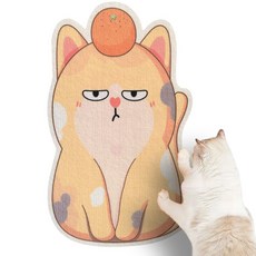 대형 부착식 고양이 스크래쳐 벽걸이 간편 재단 설치 식물섬유 접착식XMZB032, 1개, 오렌지