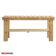RICHOME 實木穿鞋椅 鞋架 收納凳 玄關椅, 原木色
