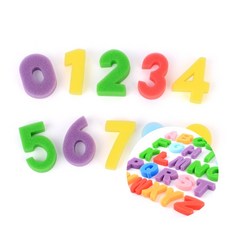 민쓰마마 알파벳 숫자 스펀지 모양도장찍기