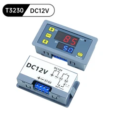 AC110-220V 사이클 타이밍 지연 릴레이 LED 디스플레이 타이머 제어 스위치 조절식 T3230 DC12V DC24V, 1. DC12V, 1개