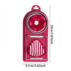 다기능 PP 기본 계란 커터 주방 액세서리 도구를 걸기위한 2 in 1 스테인레스 스틸 와이어 당겨, 02 1PC red