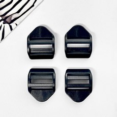 헤세드 (국산) 플라스틱 블랙 레더락 가방부자재 (4p), 1개, 블랙 25mm