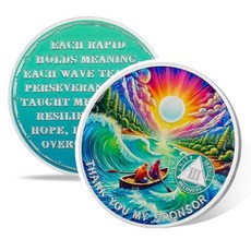 Thank You My Sponsor 3년 Sobriety Coin Affirmation Sober Chip 및 AA 메달리온 알코올 중독자 익명 금주 선물 남성 여성용, 3년 냉정