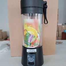 휴대용 전기 과일 착즙기 가정용 USB 충전식 스무디 메이커 블렌더 기계 스포츠 병 주스 컵 380ml 6 블레이드, Black