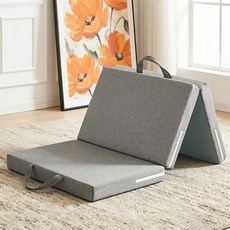 AGLY 3단 접이식 점심 매트 휴대용 휴대용 싱글 다다미 매트, 5cm, 프리미엄 그레이(5cm*60*180cm)