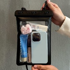 手機防水袋 可觸屏拍照 游泳戶外漂流 水下海邊防水包裝備, 1個, 黑色【大容量防水袋】