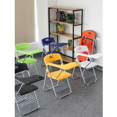 일체형책상 책상테이블 책걸상 학원책상 작은책상 접이식 책상의자, 화이트 (단일 의자)