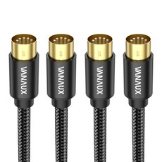 VANAUX MIDI 케이블 2FEET / 0 6M 남성에서 남성으로 5핀 MIDI 케이블 MIDI 키보드 키보드 신스 랙 신스 샘플러 외장 사운드 카드 음원 및 기타, 3FEET/1M-2Pack