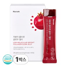 저분자 콜라겐 글로우 젤리 저분자 피쉬콜라겐 펩타이드 식약청인증 HACCP, 1박스, 14회분