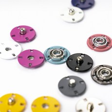 (D536) 컬러 똑딱 단추(15mm), (D536-7) 빨강, 1개