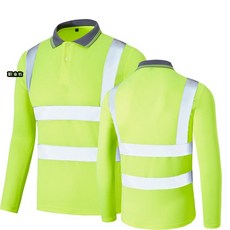 작업복 반팔 건설 유니폼 스카치 산업용, 네온 그린 (긴 소매)