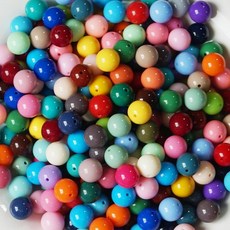 수집공예 전용 원형 불투명 아크릴비즈 1.4cm 혼합색, 1봉