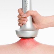 휴그랩 풀톡스 부항 원리 근적외선 온열 저주파 EMS 근막 마사지기, 실버, HU-20