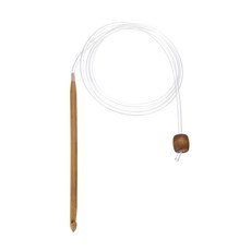 uxcell 대나무 튀니 지안 크로셰 6.5mm 미국 사이즈 K/10.25 아프가 뜨개질을위한 케이블이있는 나무 크로 셰 구슬 포함 뜨개질 수공예 갈색, 1개, 상세페이지 참조