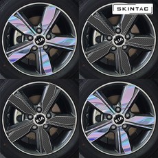 기아 더 뉴 K3 16인치 카본블랙 자동차 휠 스티커 1세트, 카본, 1개