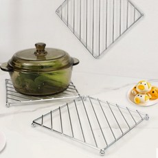 스테인리스 냄비받침 뚝배기 스틸 업소용 가정용, 사각형 단일, 1개, .